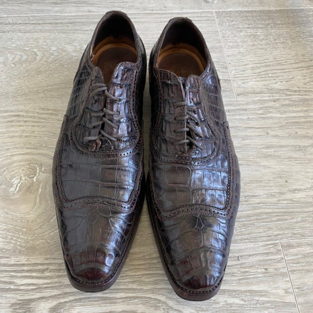 Silvano Sassetti  Crocodile Wholecut Shoes